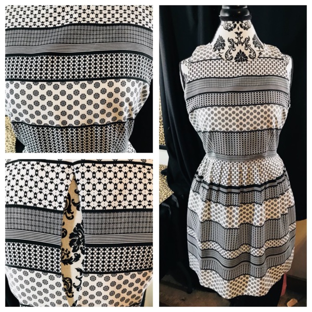 JACK Black and White Sleeveless Dress